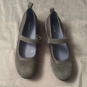 Lands' End Forest Green Mary Jane Flats